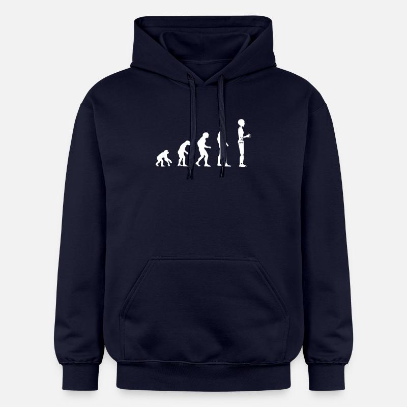 Évolution du robot - Sweat à capuche Softstyle® Gildan Unisexe - bleu marine