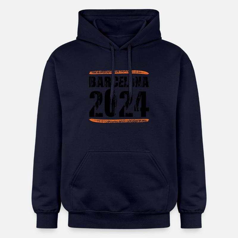 Devis Barcelone 2024 - Sweat à capuche Softstyle® Gildan Unisexe - bleu marine