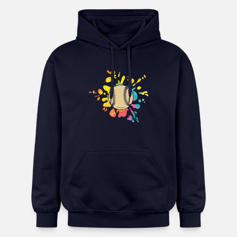 Joueur de baseball Baseball - Sweat à capuche Softstyle® Gildan Unisexe - bleu marine