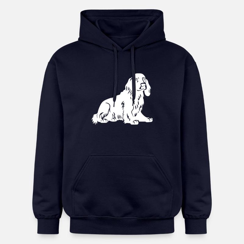 Cocker Spaniel Hund Silhouette - Gildan Unisex Softstyle® Midweight Hoodie - Navy