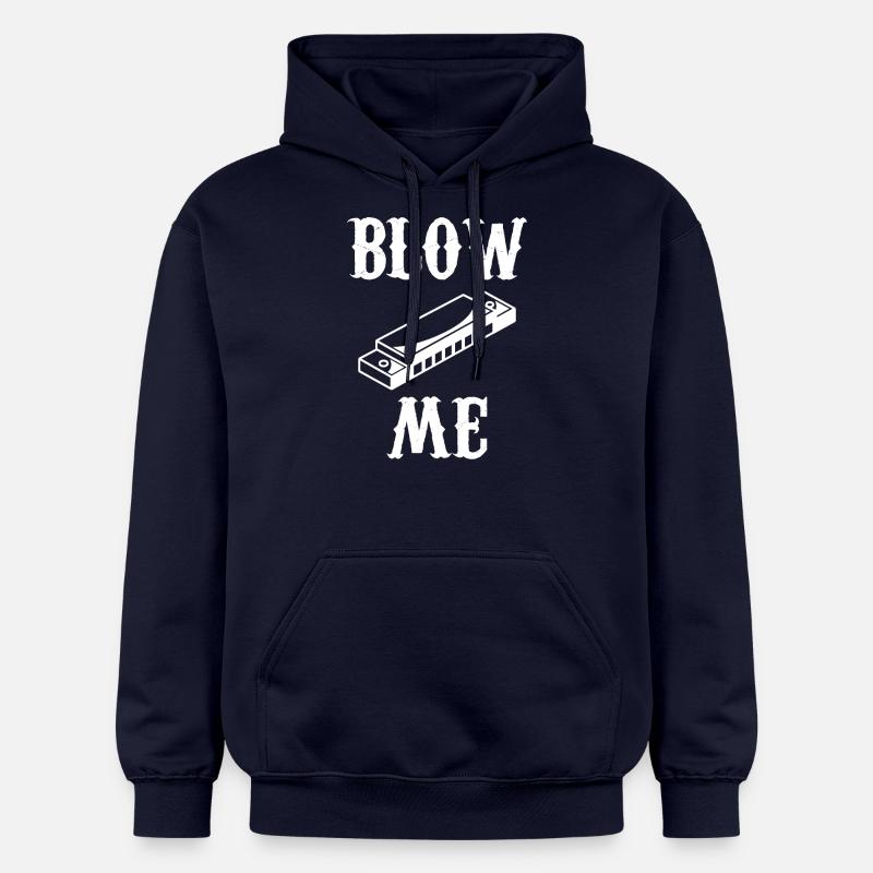 harmonica - harmonica player - harmonica - Gildan Unisex Softstyle® Midweight Hoodie - navy