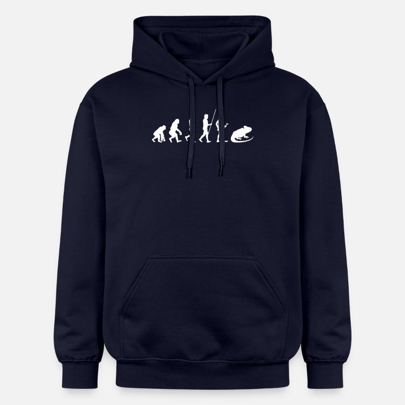 Reptile - Iguana - Iguana Owners - Evolution - Gildan Unisex Softstyle® Midweight Hoodie - navy