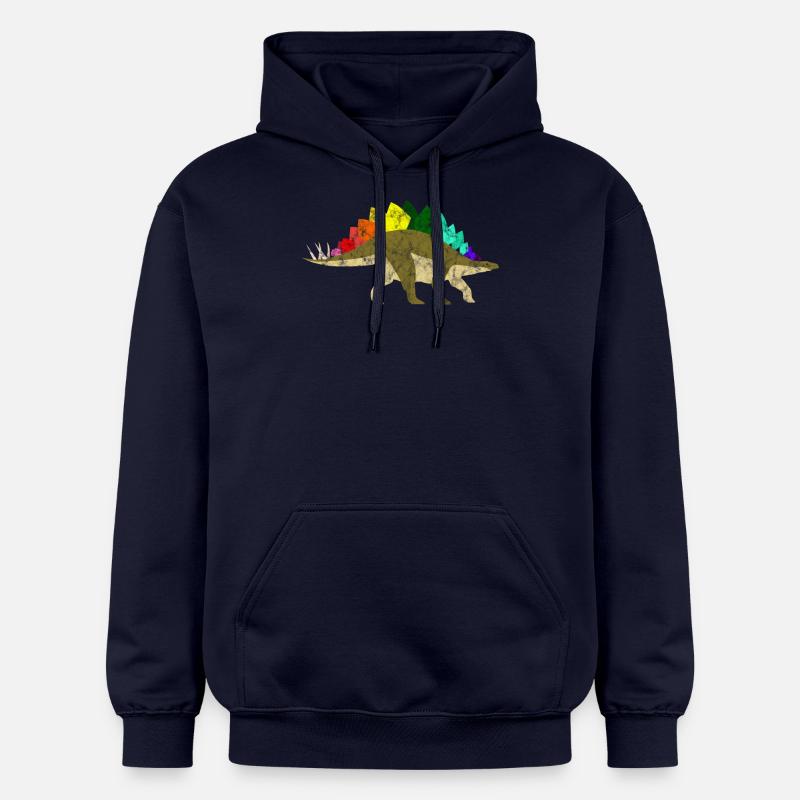 Dinosaures arc-en-ciel - Sweat à capuche Softstyle® Gildan Unisexe - bleu marine