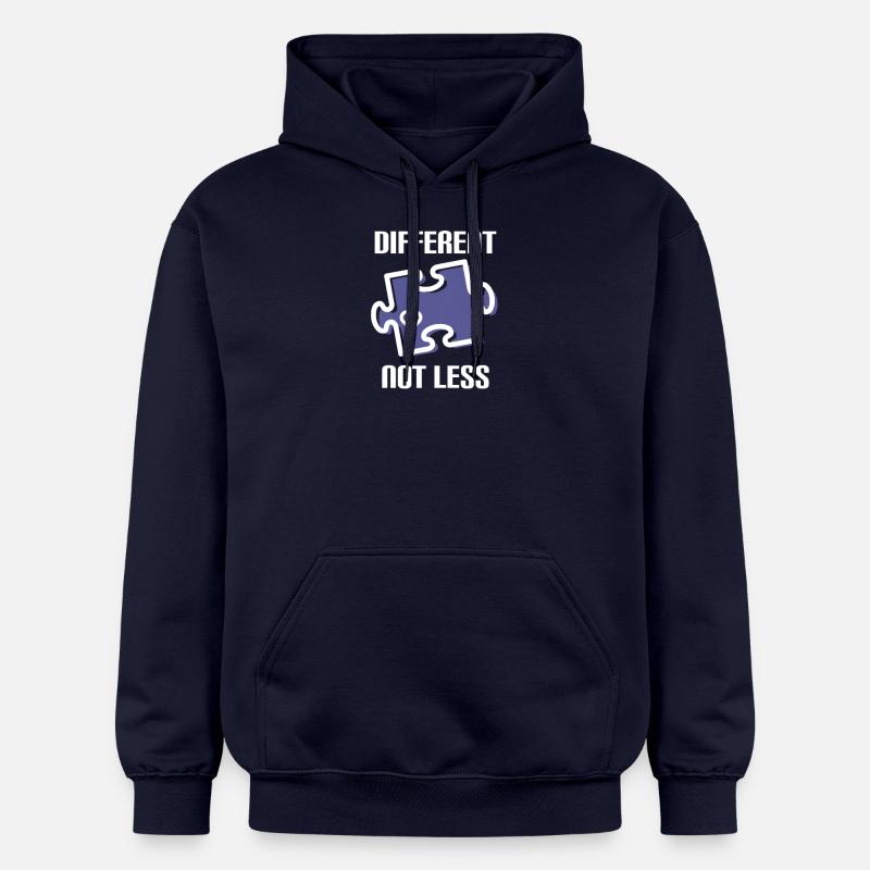 DIFFERENT - NOT LESS ! AUTISME - Sweat à capuche Softstyle® Gildan Unisexe - bleu marine