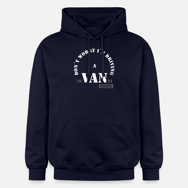 Camper Van Spruch - Sweat à capuche Softstyle® Gildan Unisexe - bleu marine