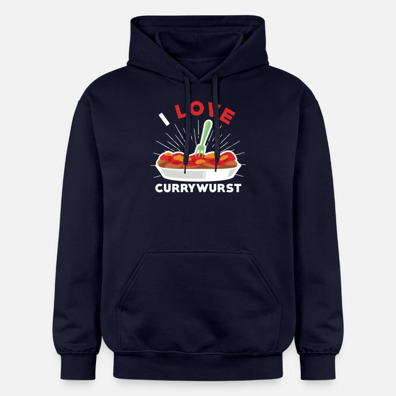 Currywurst Ich liebe Currywurst - Gildan Unisex Softstyle® Midweight Hoodie - Navy