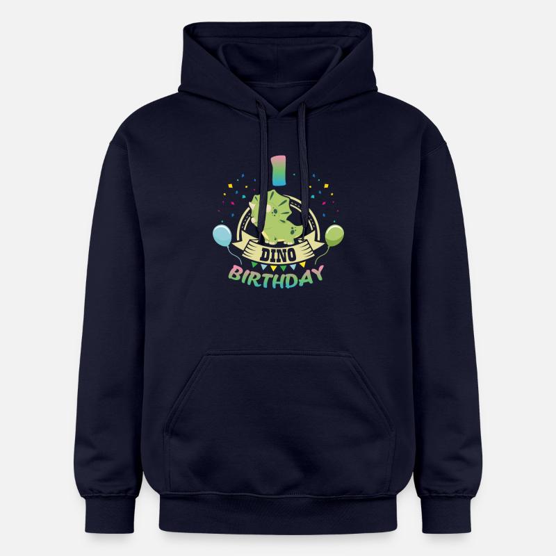 Anniversaire de Dino 1 - Sweat à capuche Softstyle® Gildan Unisexe - bleu marine