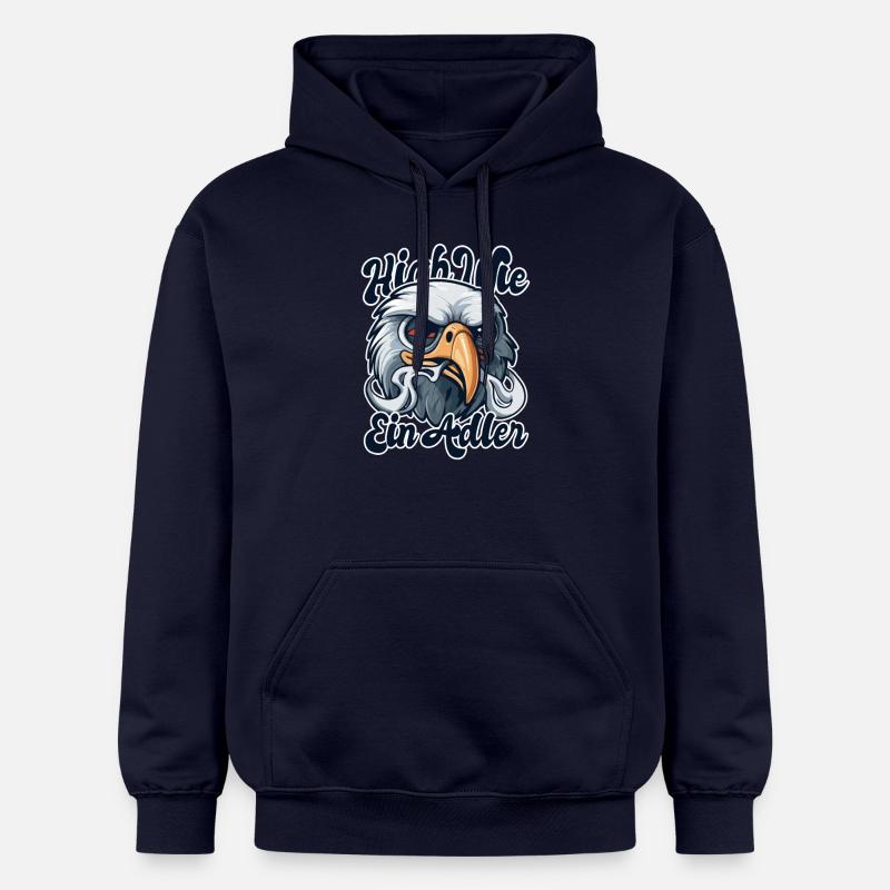Haut comme un aigle - Sweat à capuche Softstyle® Gildan Unisexe - bleu marine