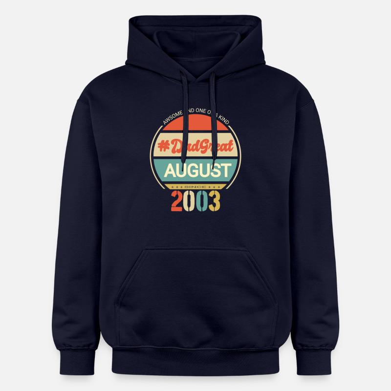 Papa super août 2003 Cool - Sweat à capuche Softstyle® Gildan Unisexe - bleu marine