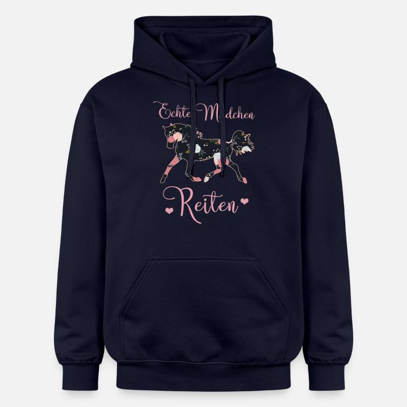 Echte Mädchen Reiten Pferde Geschenkidee - Gildan Unisex Softstyle® Midweight Hoodie - Navy