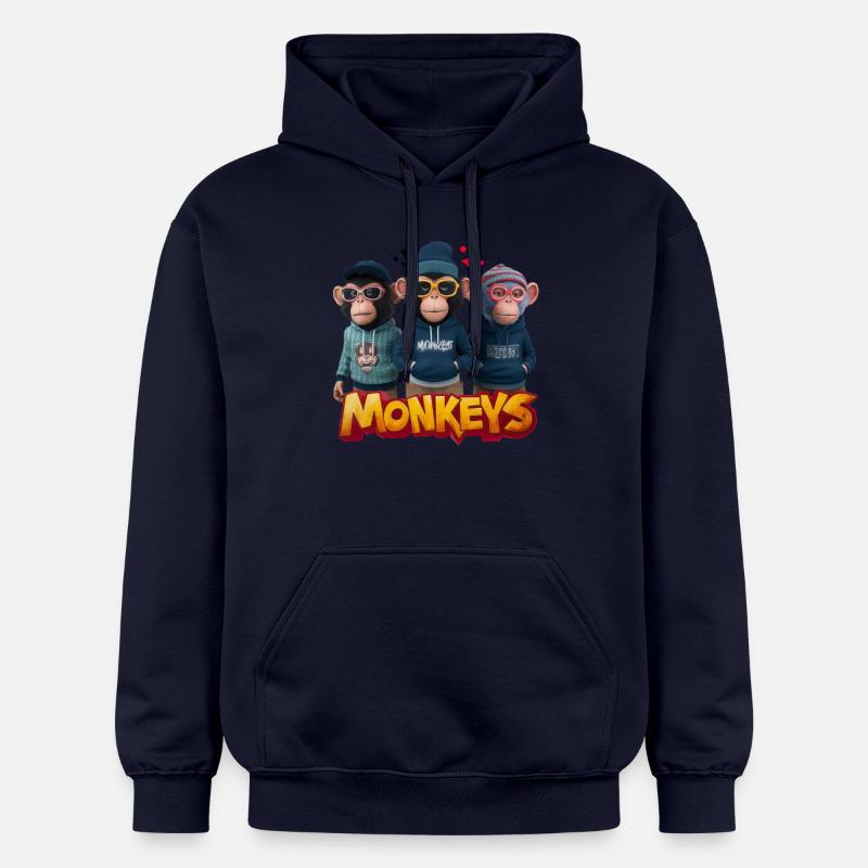 Monkeys 2 - Sweat à capuche Softstyle® Gildan Unisexe - bleu marine