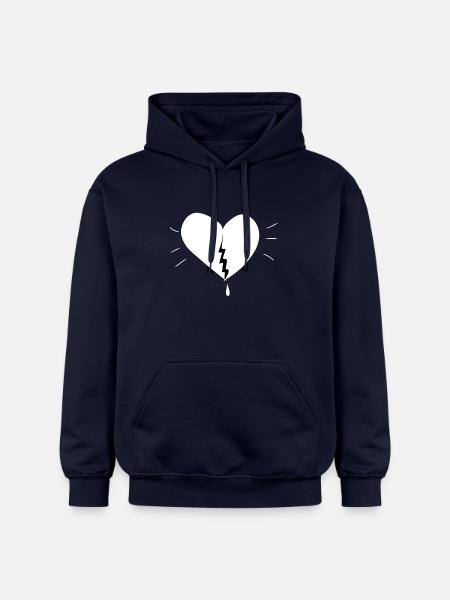herz gebrochen schmerzen schmerz - Gildan Unisex Softstyle® Midweight Hoodie - Navy