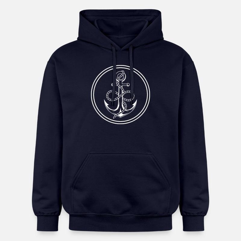 Icône d’ancre - Sweat à capuche Softstyle® Gildan Unisexe - bleu marine