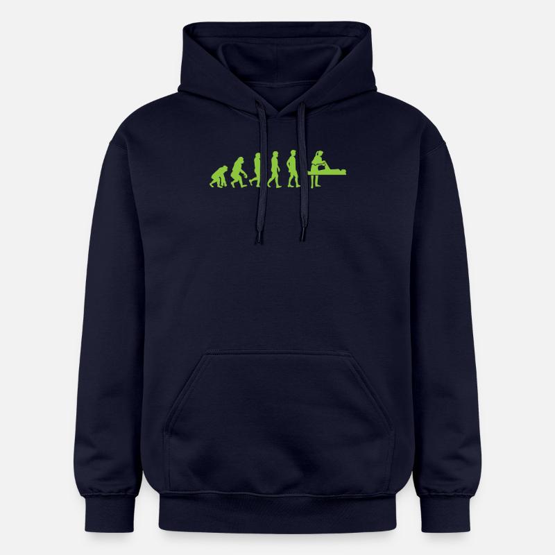 Evolution - kinésithérapeute - Drôle - Cadeau - Sweat à capuche Softstyle® Gildan Unisexe - bleu marine