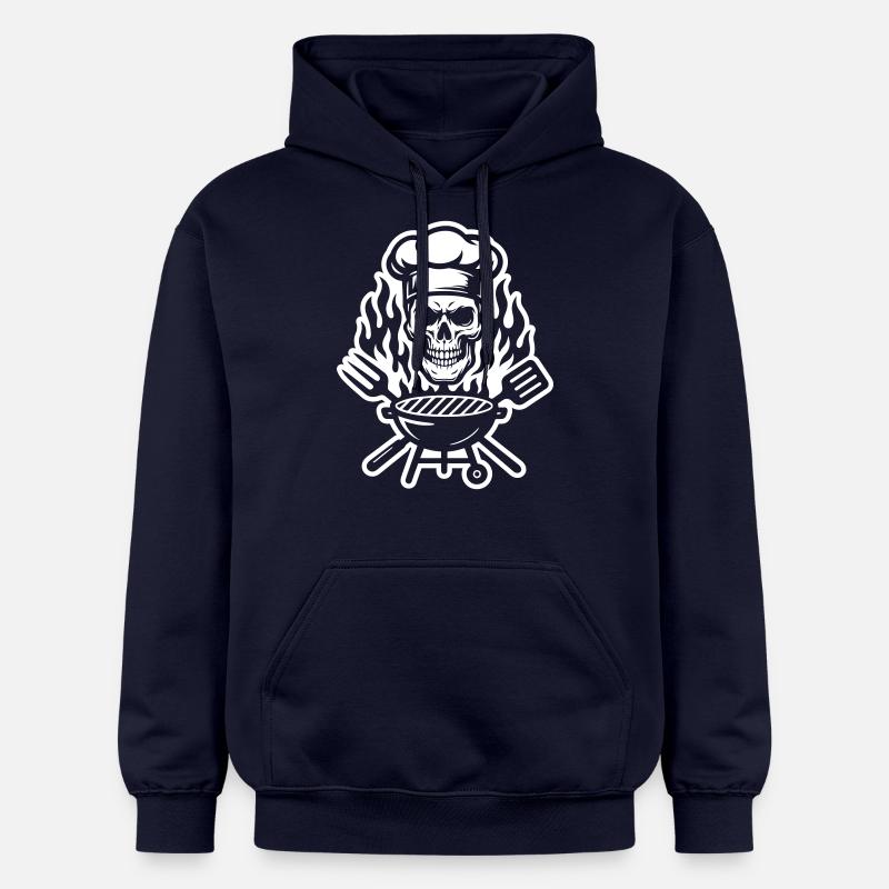 Grill Skull Chef Grillades - Sweat à capuche Softstyle® Gildan Unisexe - bleu marine
