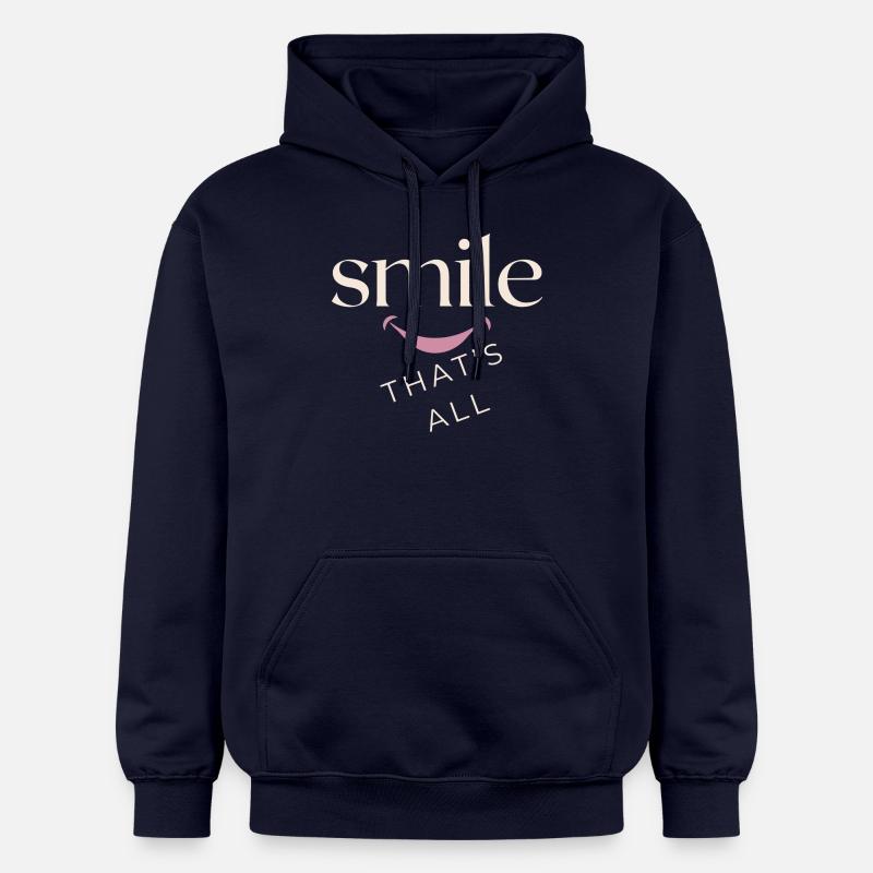 Souriez, c'est tout ! - Sweat à capuche Softstyle® Gildan Unisexe - bleu marine