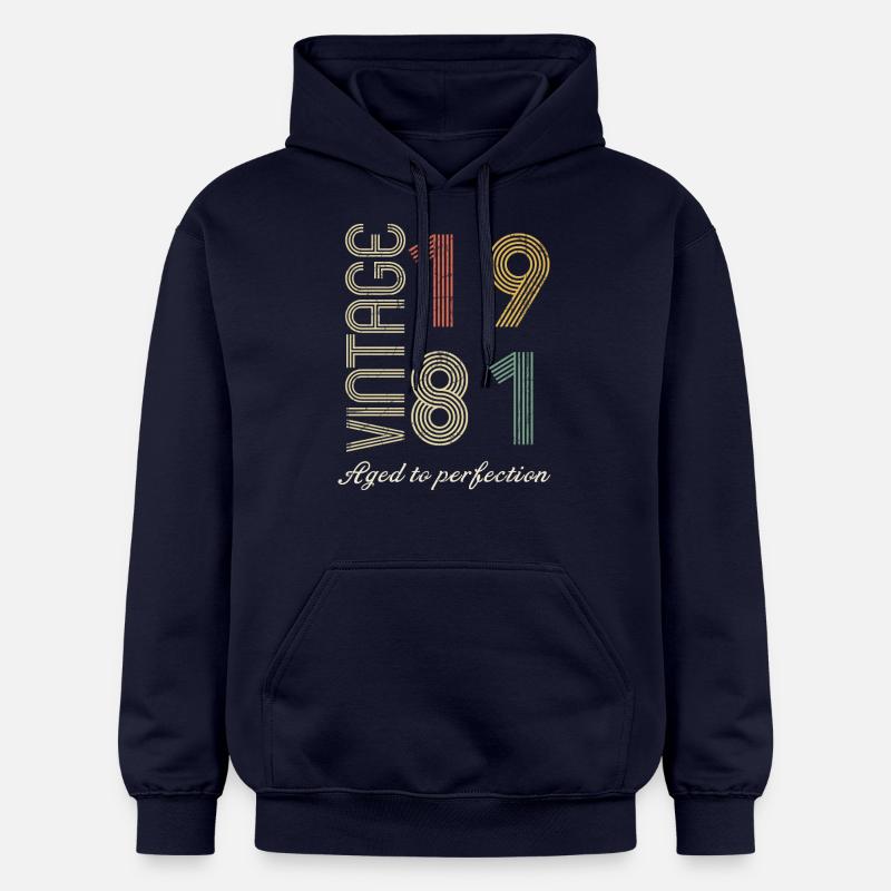 Cadeau d’anniversaire 43 ans - 1981 - Sweat à capuche Softstyle® Gildan Unisexe - bleu marine