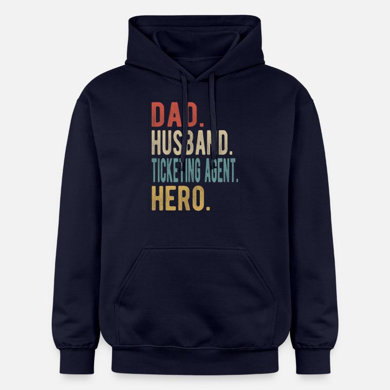 Ticketvertreter Papa Ehemann Held - Gildan Unisex Softstyle® Midweight Hoodie - Navy