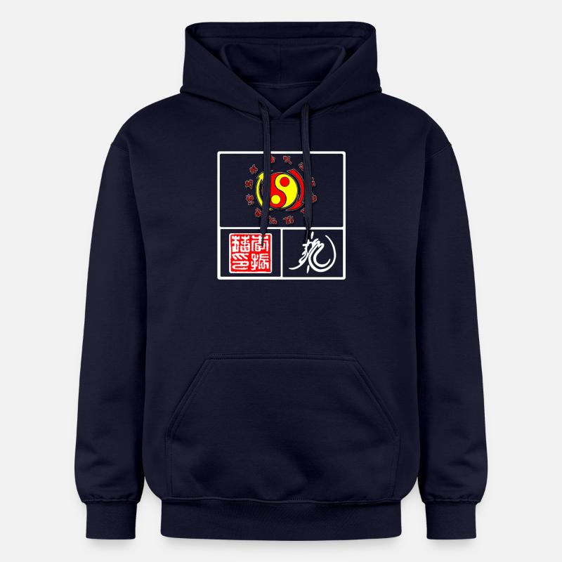 Tampon Blanc Jeet Kune Do - Sweat à capuche Softstyle® Gildan Unisexe - bleu marine