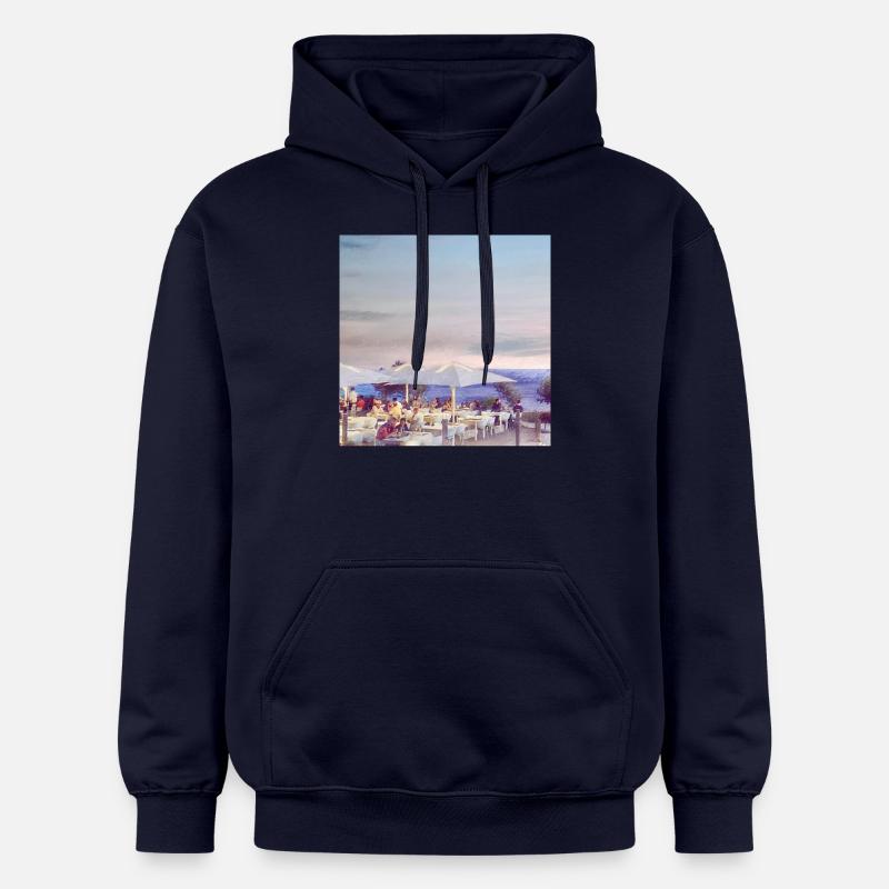 Bar de plage en Toscane - Sweat à capuche Softstyle® Gildan Unisexe - bleu marine