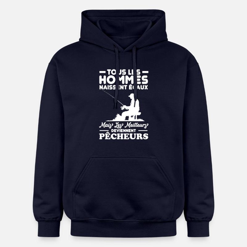 Les meilleurs hommes deviennent pêcheurs - Sweat à capuche Softstyle® Gildan Unisexe - bleu marine