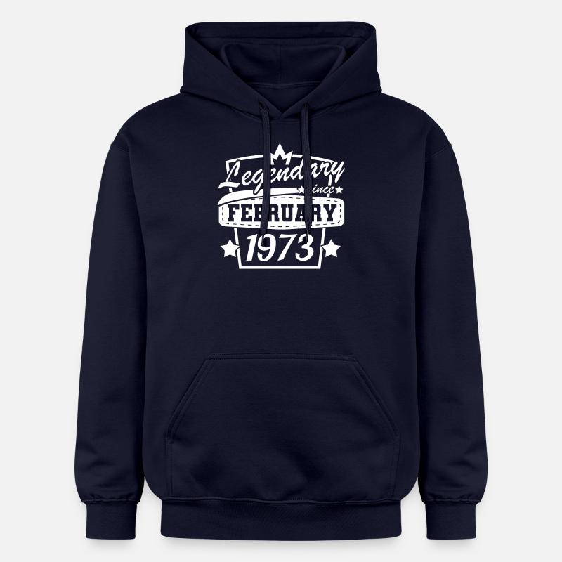 Février 1973 Rétro Anniversaire - Sweat à capuche Softstyle® Gildan Unisexe - bleu marine