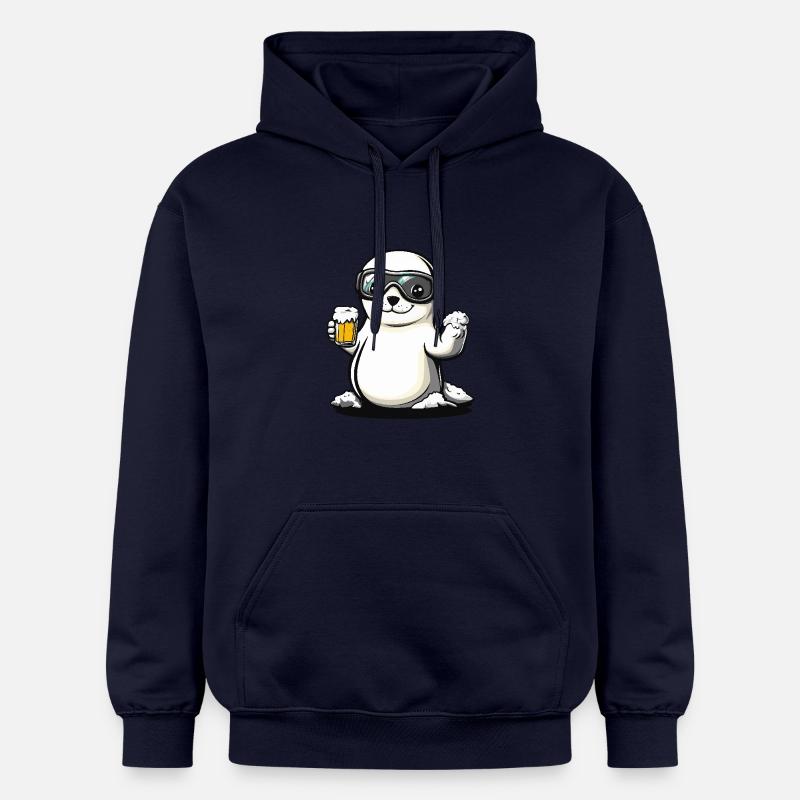 Bière après-ski phoque - Sweat à capuche Softstyle® Gildan Unisexe - bleu marine
