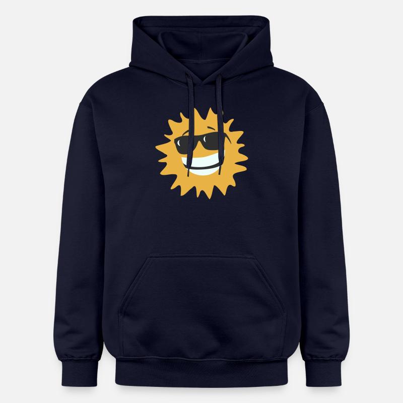 Soleil avec lunettes - Sweat à capuche Softstyle® Gildan Unisexe - bleu marine
