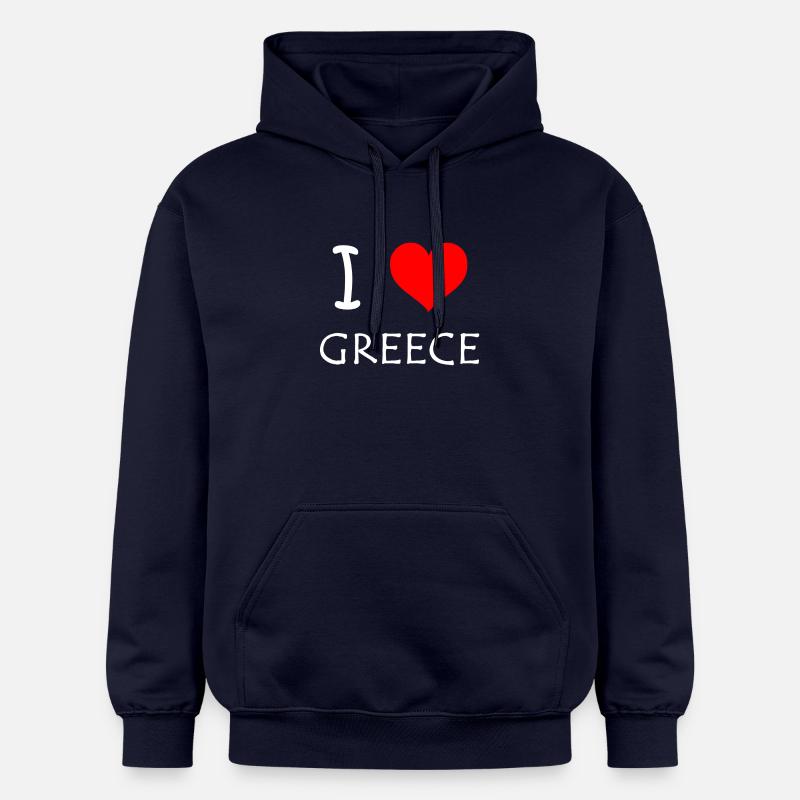 I Love Greece - Sweat à capuche Softstyle® Gildan Unisexe - bleu marine