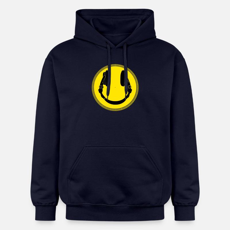 DJ Smilie écouteurs Platter - Sweat à capuche Softstyle® Gildan Unisexe - bleu marine