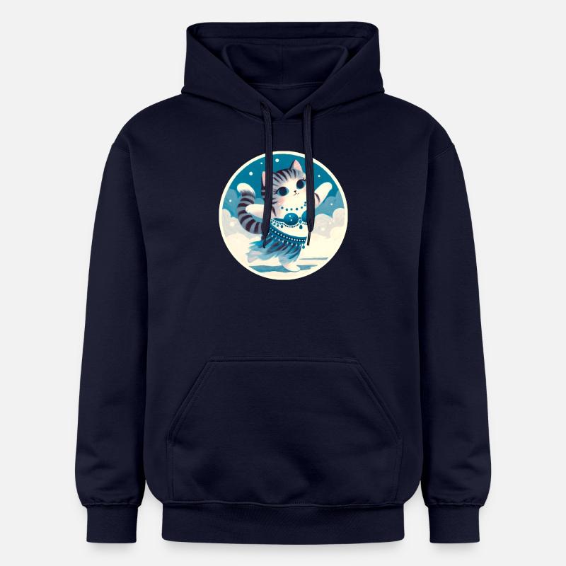 Chat Danseuse du Ventre - Sweat à capuche Softstyle® Gildan Unisexe - bleu marine