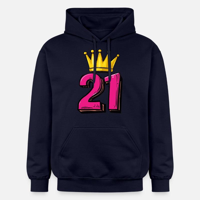21 Nombre Couronne - Sweat à capuche Softstyle® Gildan Unisexe - bleu marine