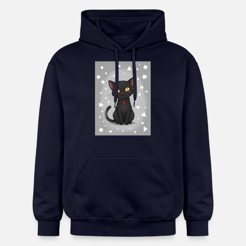 Chaton de dessin animé mignon - Sweat à capuche Softstyle® Gildan Unisexe - bleu marine