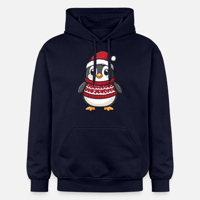 Bande dessinée de Noël Pingouin - Sweat à capuche Softstyle® Gildan Unisexe - bleu marine