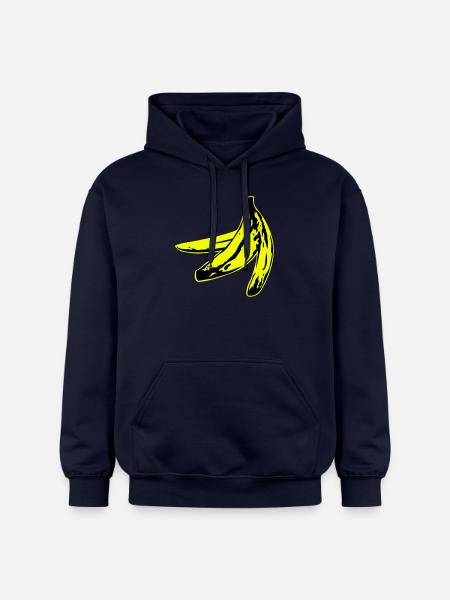 warholish banana peel - Gildan luvtröja unisex Softstyle® Midweight - marinblå