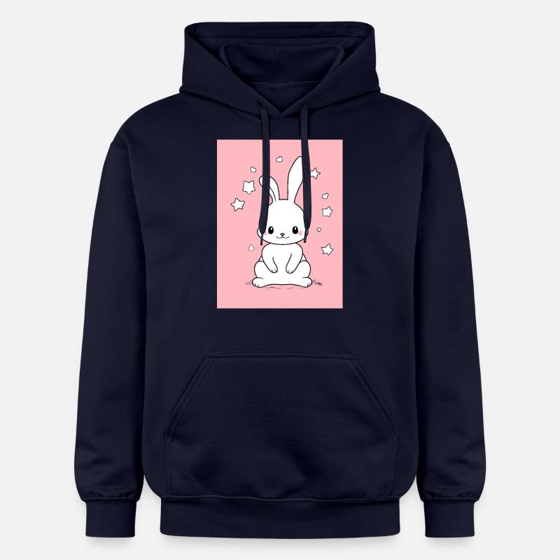 Le petit lapin Whit - Sweat à capuche Softstyle® Gildan Unisexe - bleu marine