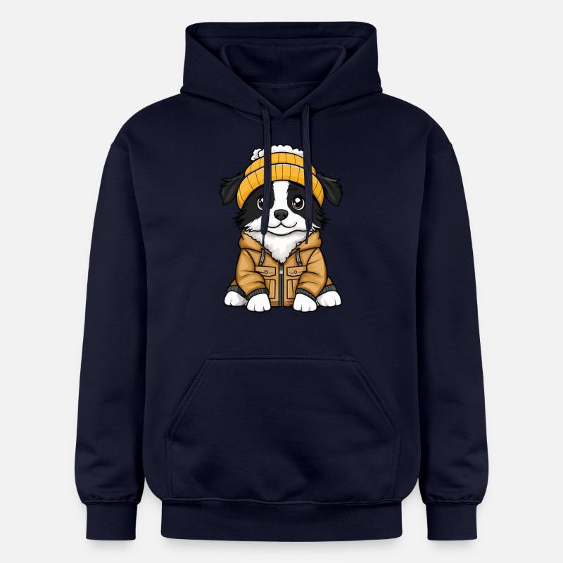 Border Collie Chien Élégant - Sweat à capuche Softstyle® Gildan Unisexe - bleu marine