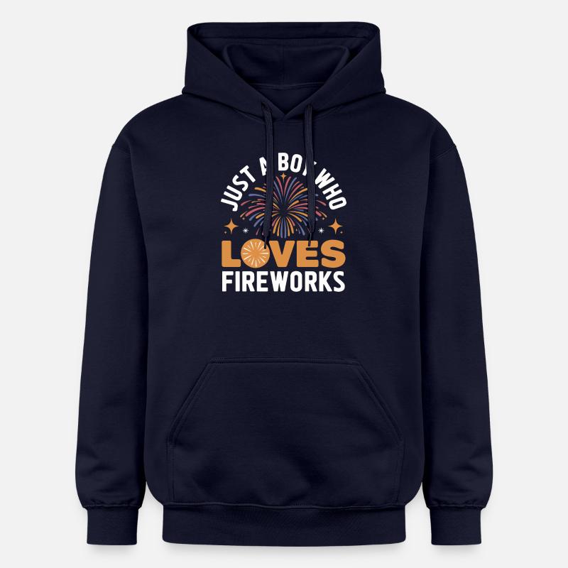 Pyrotechnie Feux d’artifice Pyrotechnie - Sweat à capuche Softstyle® Gildan Unisexe - bleu marine