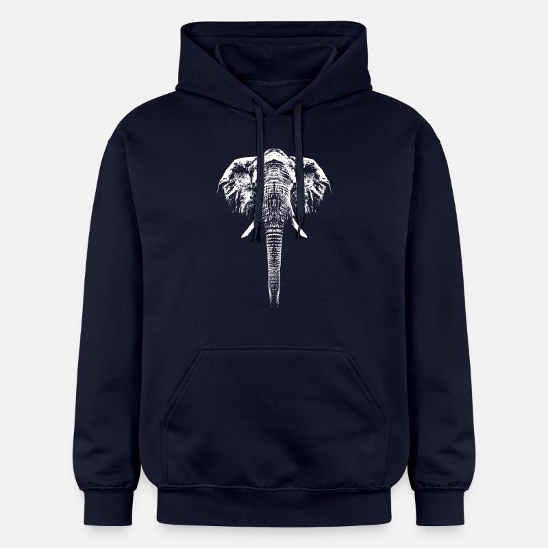 Eléphant / Portrait / Graphique - Sweat à capuche Softstyle® Gildan Unisexe - bleu marine