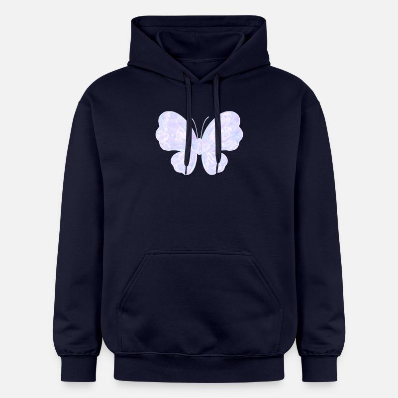 Papillon pastel pailleté - Sweat à capuche Softstyle® Gildan Unisexe - bleu marine