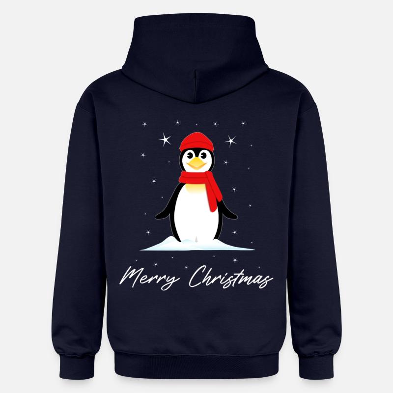 Pingouin Joyeux Noël - Sweat à capuche Softstyle® Gildan Unisexe - bleu marine