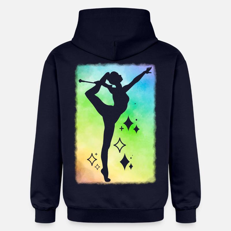 Twirleuse raindow background - Sweat à capuche Softstyle® Gildan Unisexe - bleu marine