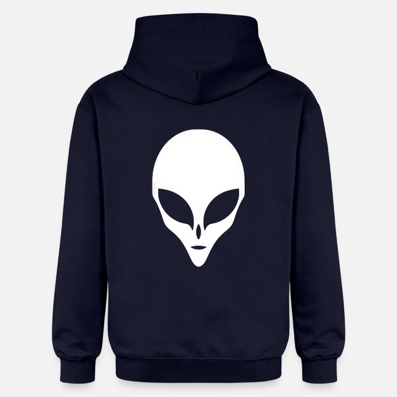 Alien Silhouette Tête Visage - Sweat à capuche Softstyle® Gildan Unisexe - bleu marine