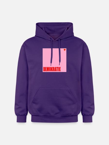 Politik Demokratie Herz - Gildan Unisex Softstyle® Midweight Hoodie - Lila
