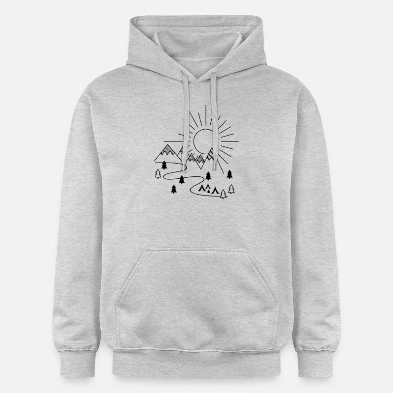 Camping - Sweat à capuche Softstyle® Gildan Unisexe - gris clair chiné