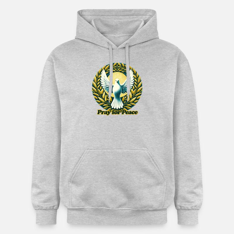 Priez pour la paix - Sweat à capuche Softstyle® Gildan Unisexe - gris clair chiné