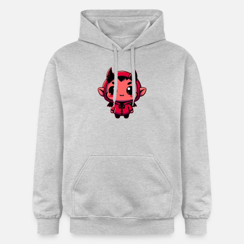 Diable Rouge Chibi - Sweat à capuche Softstyle® Gildan Unisexe - gris clair chiné