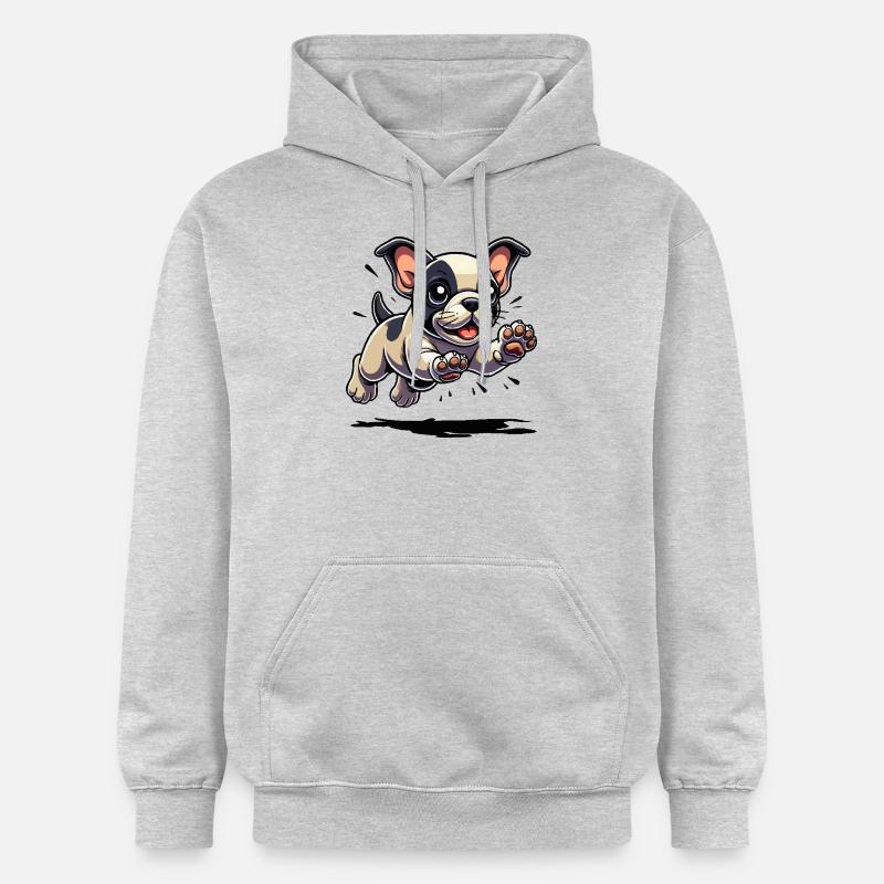 Sauts de chiot bouledogue français - Sweat à capuche Softstyle® Gildan Unisexe - gris clair chiné