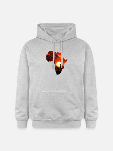 Afrika safari kontinent - Gildan Softstyle® Midweight unisex-hoodie - lysegrå meleret