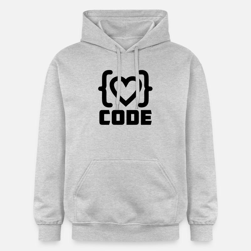 Herzprogrammierer Code Logo mit Text CODE - Gildan Unisex Softstyle® Midweight Hoodie - Hellgrau meliert